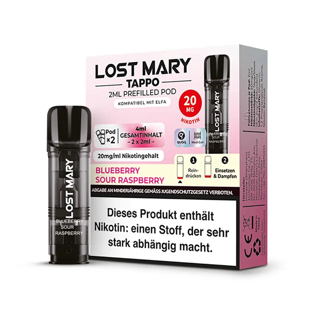 Elfbar Pods Blueberry Sour Rapsberry   Ⓣ TAPPO für ELFA