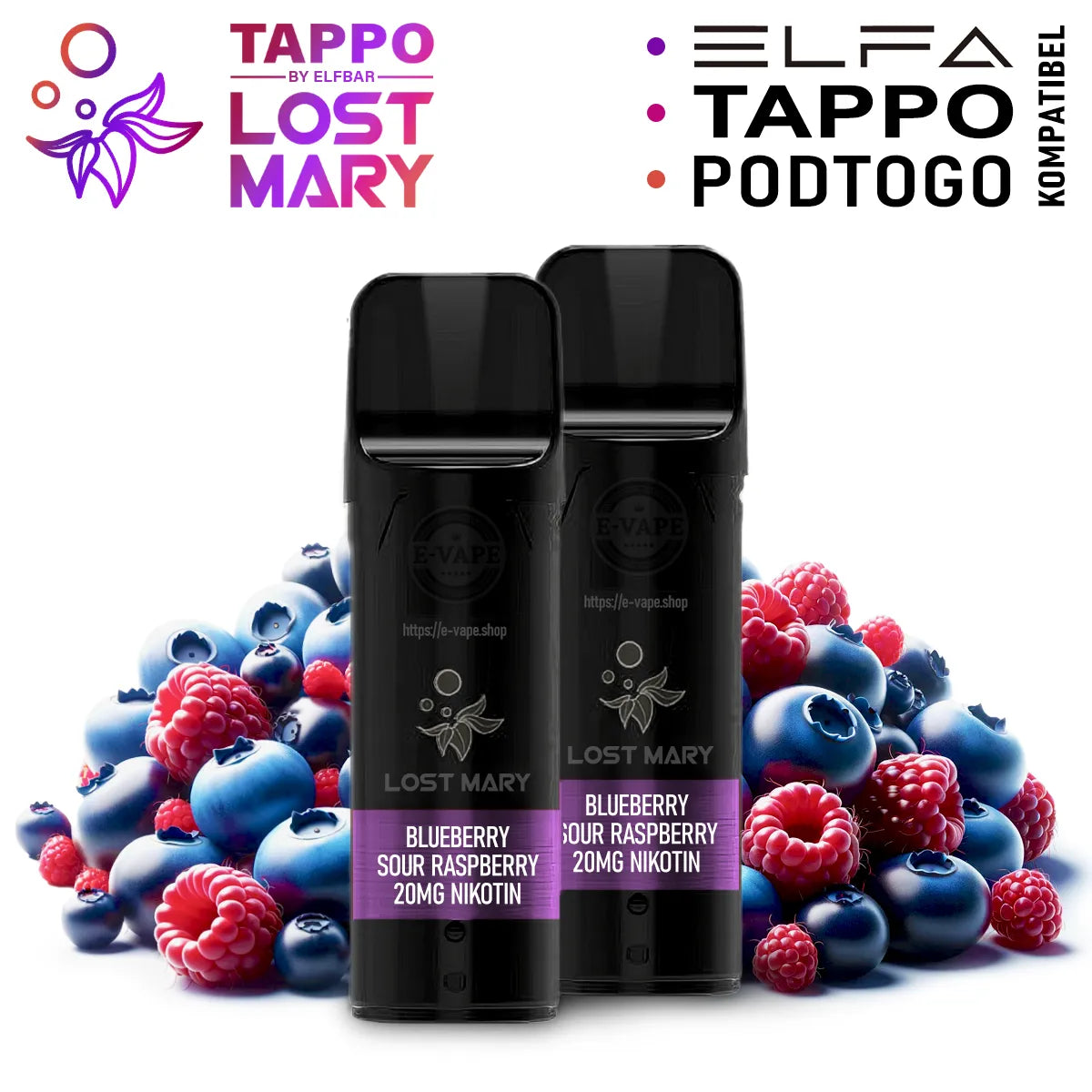 Elfbar Pods Blueberry Sour Rapsberry   Ⓣ TAPPO für ELFA